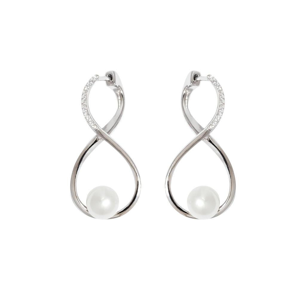 Twisted Inlaid Pearl Drop Earrings1