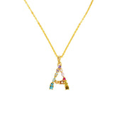 Rainbow A Letter Pendant1