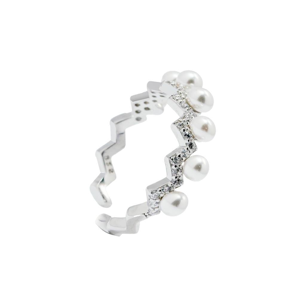 Crown Pearl Open Ring 1