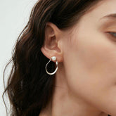 Hollow Inlaid Pearl Earrings 5