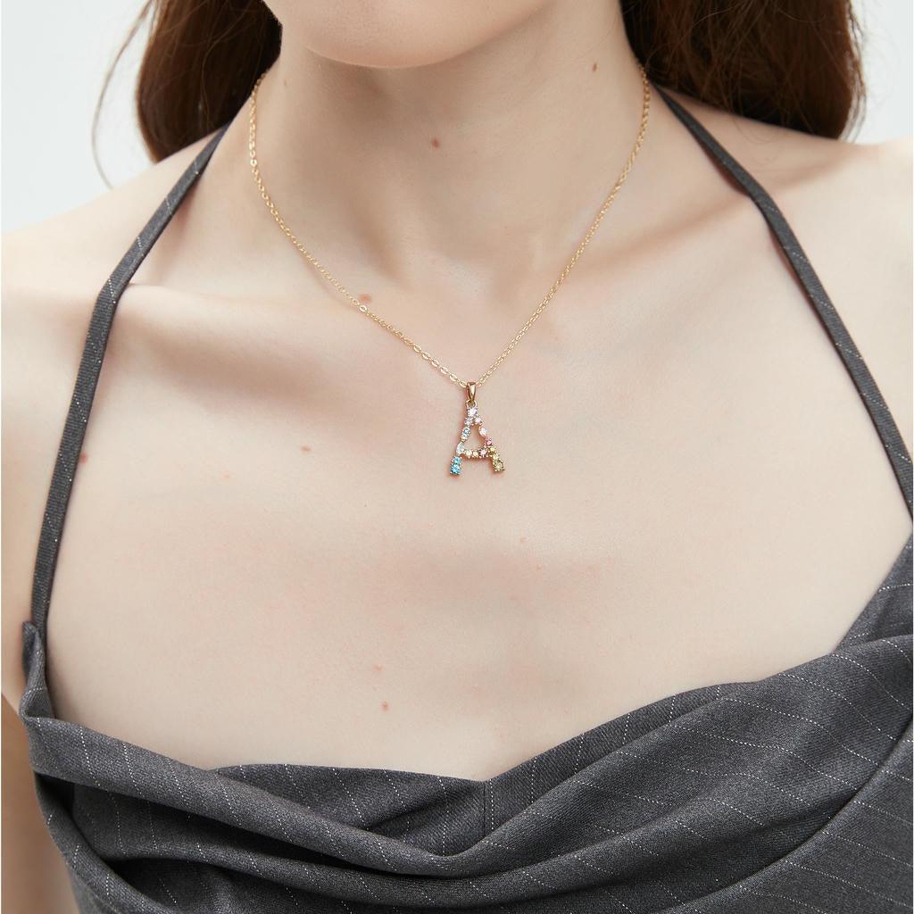 Rainbow A Letter Pendant3