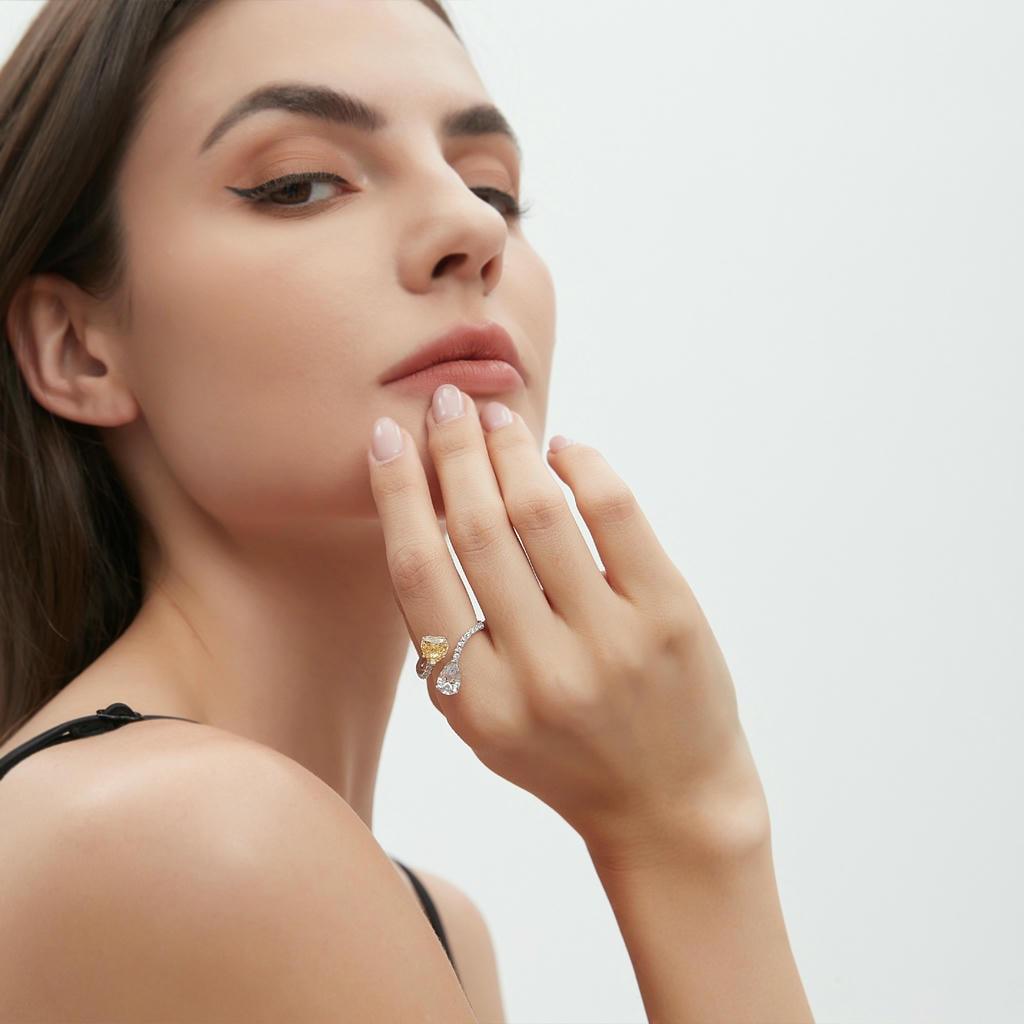 Toi et Moi Double Stone Full Diamond Ring3