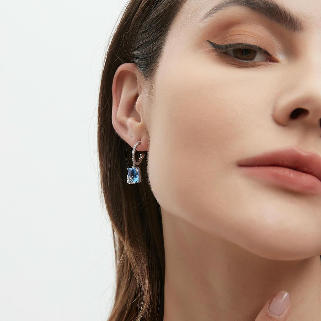 Square Zircon Snowflake Earrings5