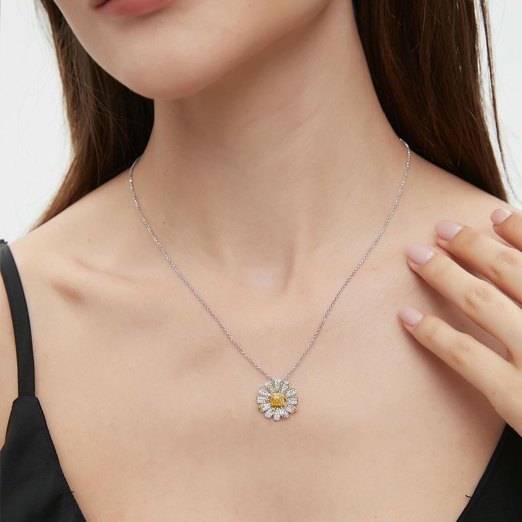 Yellow Diamond Daisy Necklace4