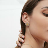 Yellow Diamond Daisy Earrings4