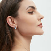 Heart-Shaped Snowflake Stud Earrings 4