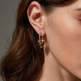 3D Heart Shape Diamond Earrings 3