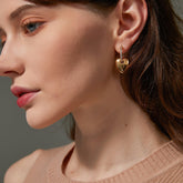 3D Heart Shape Diamond Earrings 2