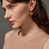 3D Heart Shape Diamond Earrings 4