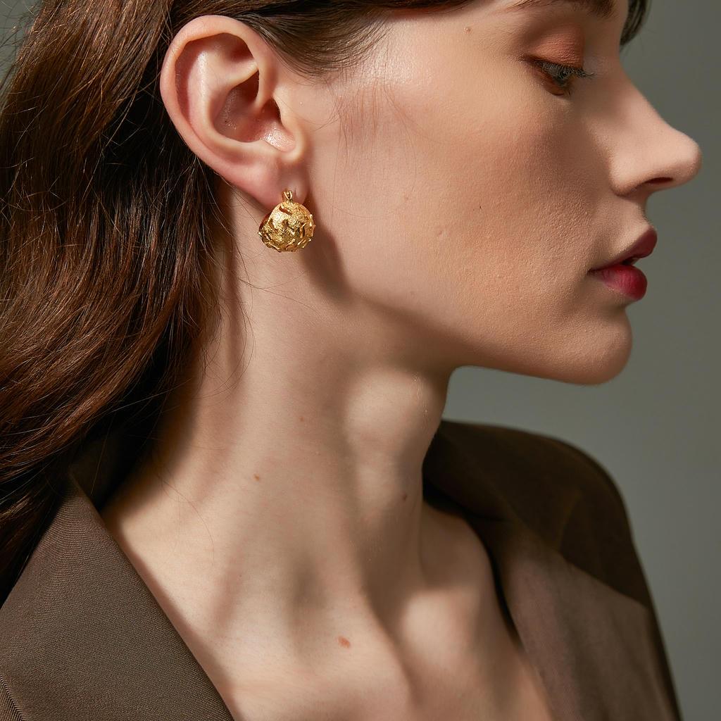 Hollow Sphere Hoop Earrings 2