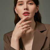 Square-Cut Diamond and Pearl Open Ring2