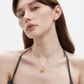 Double Loop Twist Gold Pearl Necklace 2