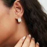 Classic White Stone Stud Earrings 3