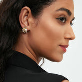 Half Flower Pearl Stud Earrings 2