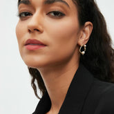 Irregular Square Inlaid Pearl Earrings2