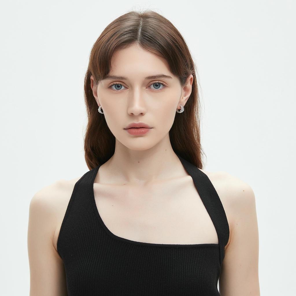 Puffy Silver Hoop Earrings4