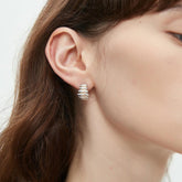 Puffy Silver Hoop Earrings3