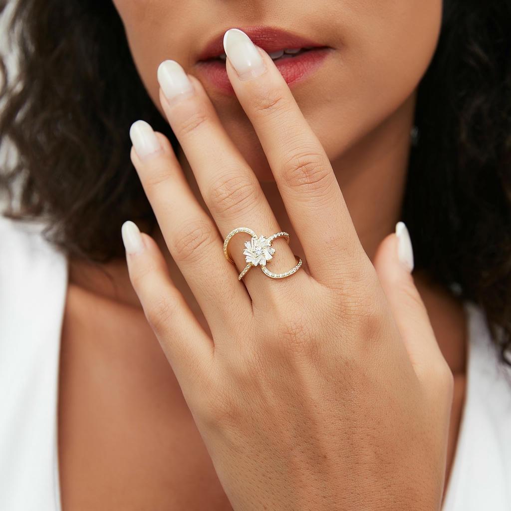 Asymetrical Flower Ring 5