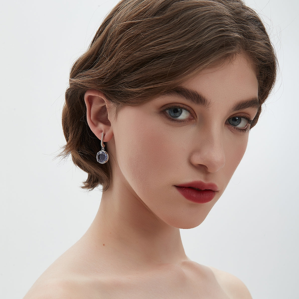 Vibrant Purple Halo Earrings5