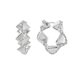 Geometric Shard Diamond Hoop Earrings 1