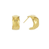 Quilted Dome Huggie Earrings1