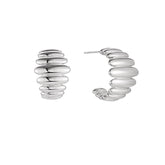 Puffy Silver Hoop Earrings1