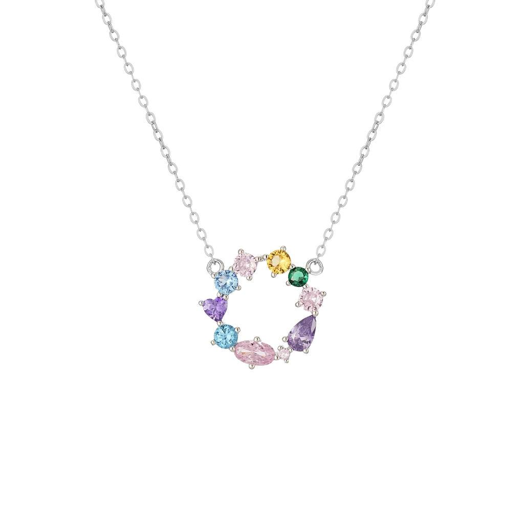 Colorful Zircon Circle Necklace 1