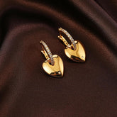 3D Heart Shape Diamond Earrings 6