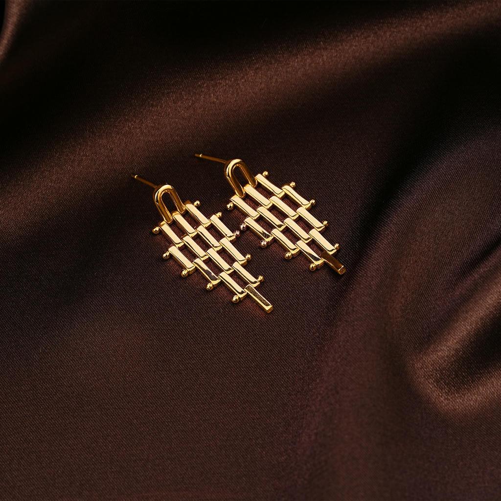 Architectural Gold Drop Earrings 6