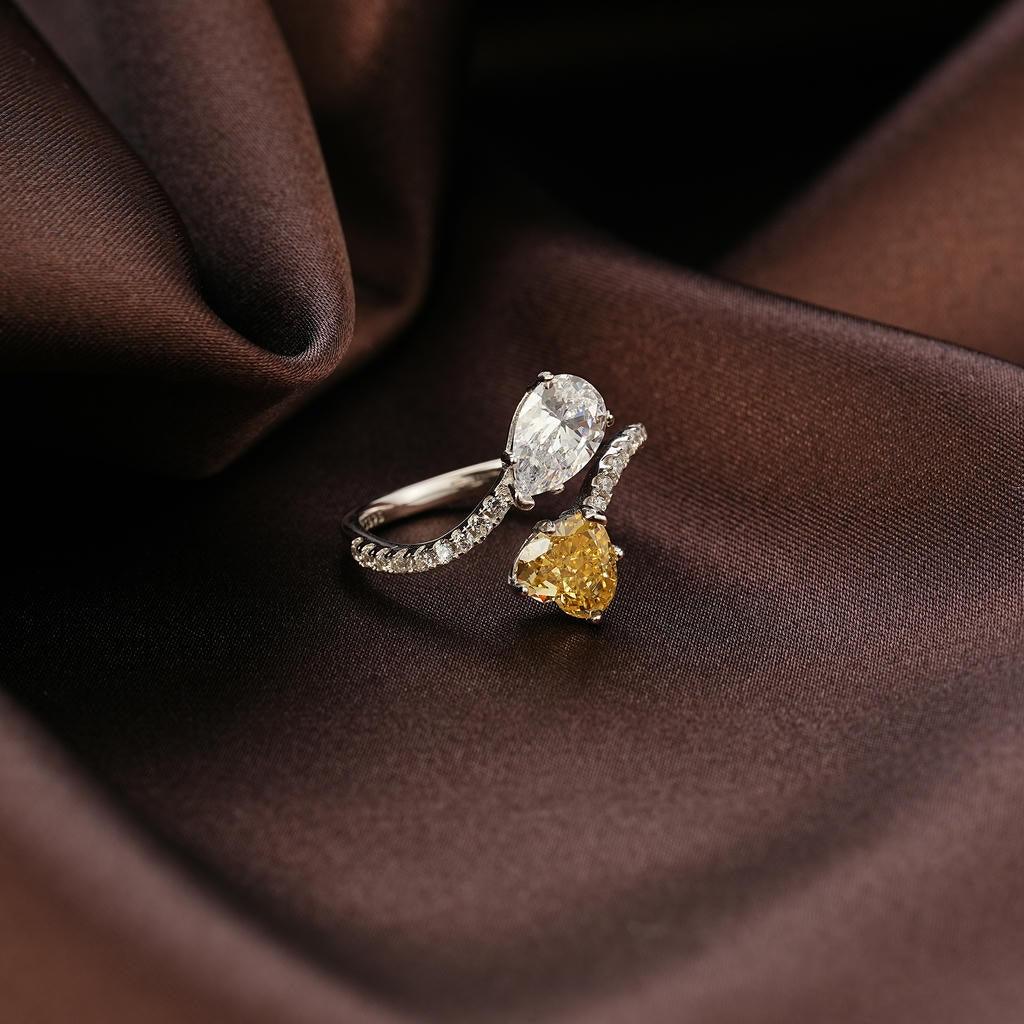 Toi et Moi Double Stone Full Diamond Ring6