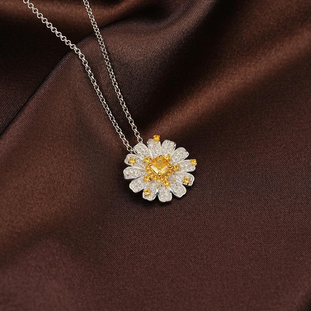 Yellow Diamond Daisy Necklace6