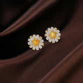 Yellow Diamond Daisy Earrings6