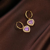 Heart-Shaped Amethyst Earrings 6