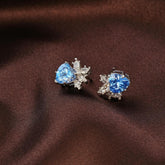 Heart-Shaped Snowflake Stud Earrings 6