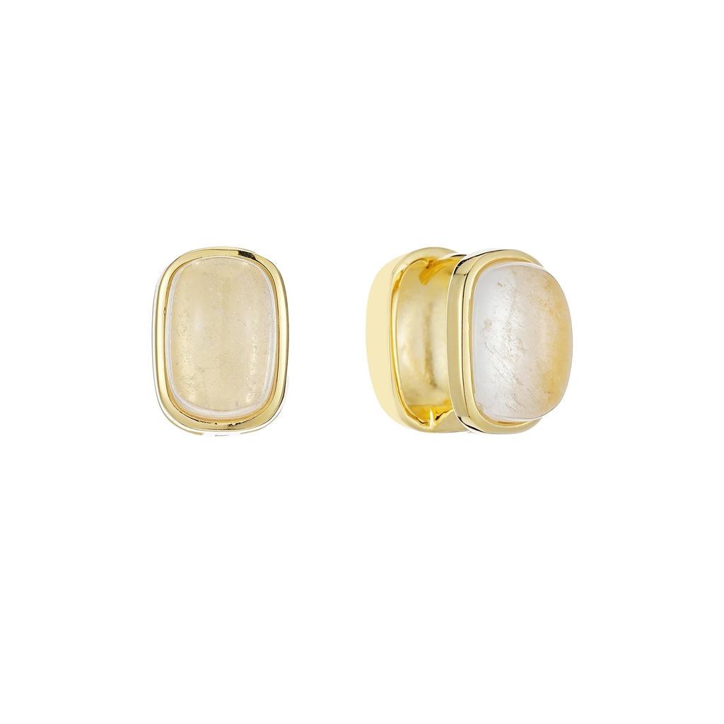Classic White Stone Stud Earrings 1