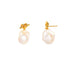 Baroque Pearl Metal Knot Earrings 1