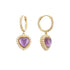 Heart-Shaped Amethyst Earrings