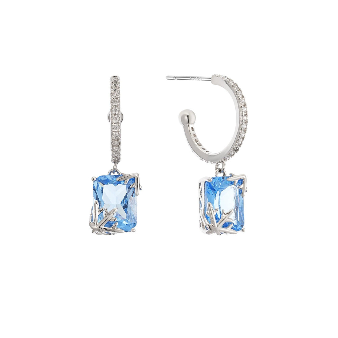 Square Zircon Snowflake Earrings1