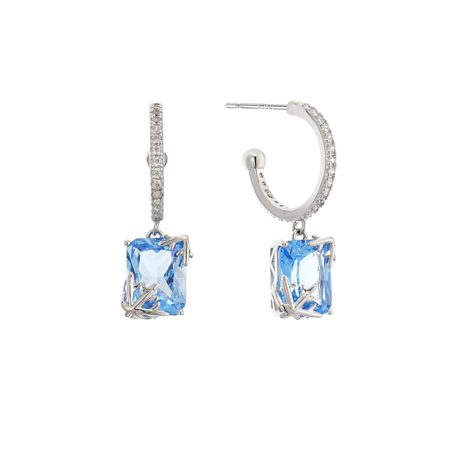 Square Zircon Snowflake Earrings1