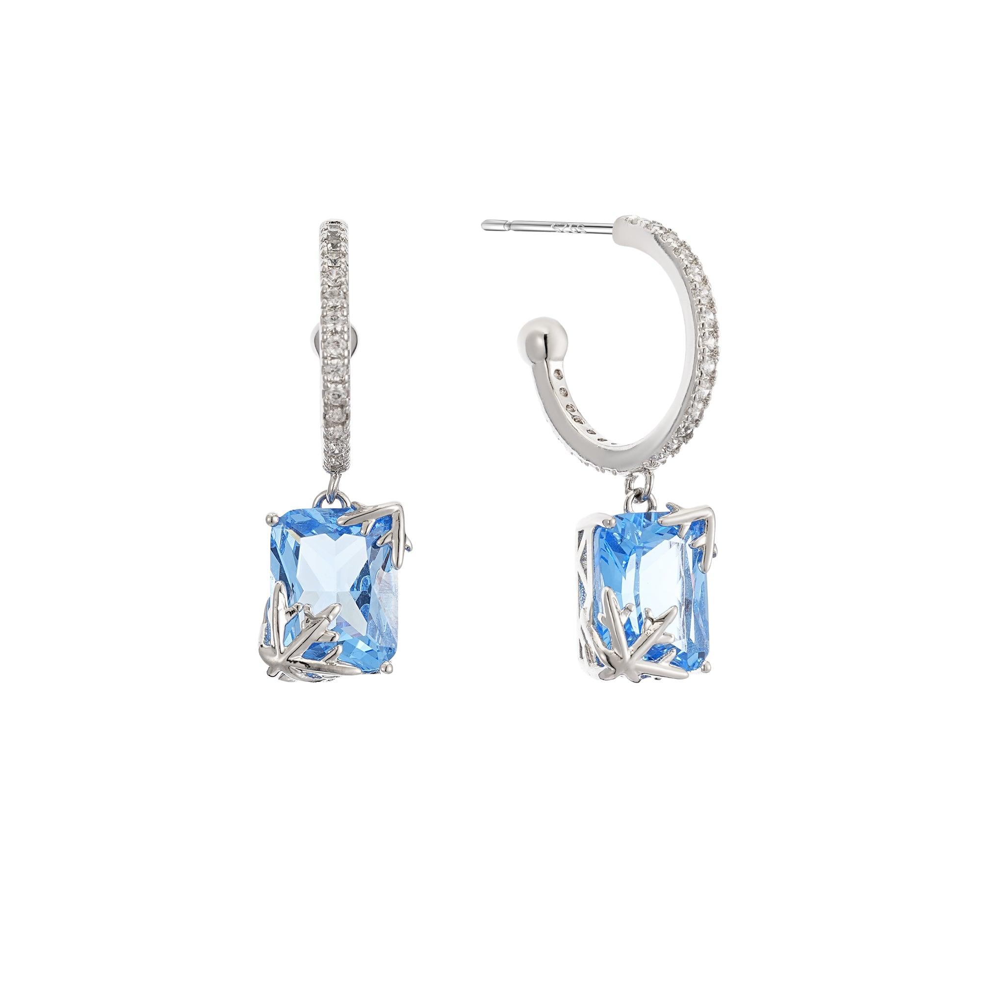 Square Zircon Snowflake Earrings1