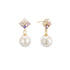 18K Gold CZ Pearl Earrings 1