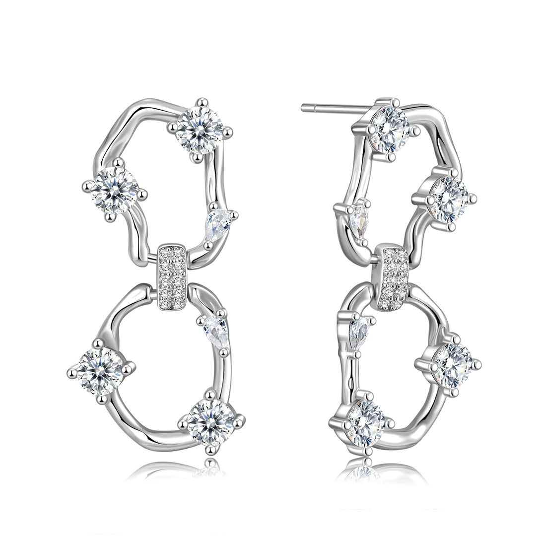 Orion Wavy Oval Drop Earrings1