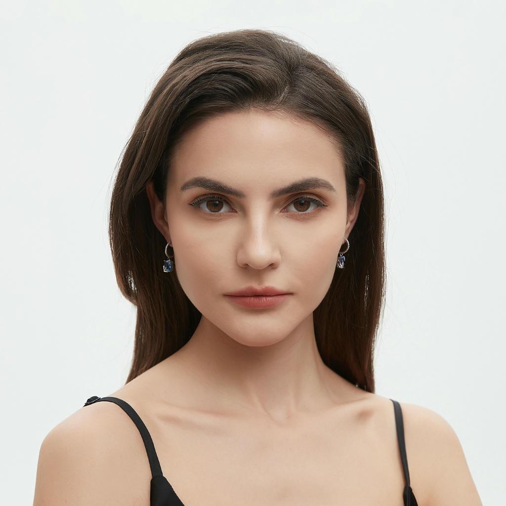 Square Zircon Snowflake Earrings3