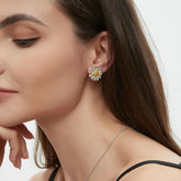 Yellow Diamond Daisy Earrings2