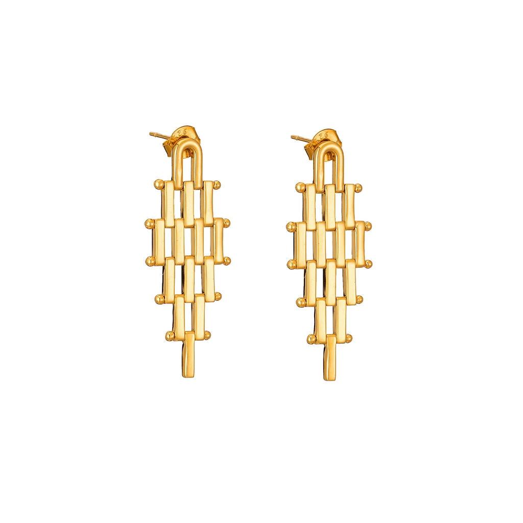 Architectural Gold Drop Earrings 1