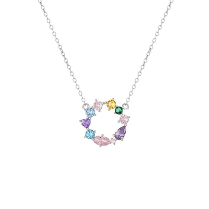 Colorful Zircon Circle Necklace 1