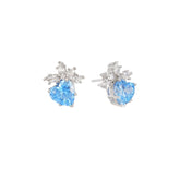 Heart-Shaped Snowflake Stud Earrings 1